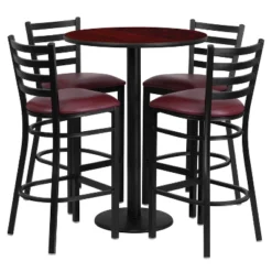 Flash Furniture 30'' Round Laminate Table Set With Round Base And 4 Ladder Back Metal Barstools 10 Flash Furniture 30'' Round Laminate Table Set With Round Base And 4 Ladder Back Metal Barstools -Furniture GUEST 7c1aa09d de23 4875 bf30 ab347edc62b8