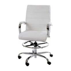 Flash Furniture Mid-Back LeatherSoft Drafting Chair With Adjustable Foot Ring And Chrome Base -Furniture GUEST 7ccab544 af09 49c3 82c2 e64ac86c7c8f