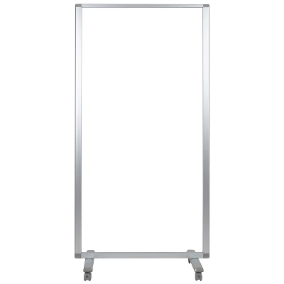 Flash Furniture Transparent Acrylic Mobile Partition With Lockable Casters, 72"H X 36"L 4 Flash Furniture Transparent Acrylic Mobile Partition With Lockable Casters, 72"H X 36"L - Image 4