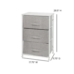Flash Furniture 3 Drawer Wood Top Cast Iron Frame Vertical Storage Dresser With Easy Pull Fabric Drawers -Furniture GUEST 7da1be50 06d9 4456 851e 8ea5ec255a91
