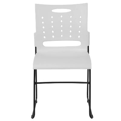 Flash Furniture HERCULES Series 881 Lb. Capacity White Sled Base Stack Chair With Air-Vent Back 8 Flash Furniture HERCULES Series 881 Lb. Capacity White Sled Base Stack Chair With Air-Vent Back - Image 8