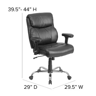Flash Furniture HERCULES Series Big & Tall 400 Lb. Rated Swivel Ergonomic Task Office Chair With Clean Line Stitching And Adjustable Arms 3 Flash Furniture HERCULES Series Big & Tall 400 Lb. Rated Swivel Ergonomic Task Office Chair With Clean Line Stitching And Adjustable Arms - Image 3