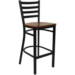 Flash Furniture Black Ladder Back Metal Restaurant Barstool -Furniture GUEST 7eeaa56c e9c1 4700 8248 dc99f5001a1b