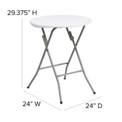 Flash Furniture 2-Foot Round Granite White Plastic Folding Table -Furniture GUEST 7f011ec1 c663 4534 8446 fde29fd6fb5c