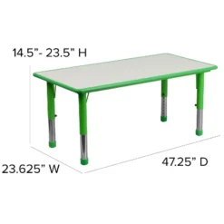 Flash Furniture 23.625"W X 47.25"L Rectangular Plastic Height Adjustable Activity Table Set With 4 Chairs 13 Flash Furniture 23.625"W X 47.25"L Rectangular Plastic Height Adjustable Activity Table Set With 4 Chairs -Furniture GUEST 7f03cee7 01ce 4635 869e 76391fc11395