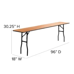 Flash Furniture 8-Foot Rectangular Wood Folding Training / Seminar Table With Smooth Clear Coated Finished Top -Furniture GUEST 7f58236a 863e 4291 88a6 3ca73da44258