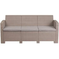 Flash Furniture Faux Rattan Sofa With All-Weather Cushions 18 Flash Furniture Faux Rattan Sofa With All-Weather Cushions -Furniture GUEST 7fa16292 8bcd 44a5 95dd 153d06b5ea65