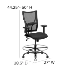 HERCULES Series 400 Lb. Capacity Big & Tall Drafting Chair Black Mesh - Flash Furniture 14 HERCULES Series 400 Lb. Capacity Big & Tall Drafting Chair Black Mesh - Flash Furniture -Furniture GUEST 7ff3c182 bc7b 42be ad26 a851c3f31fd6