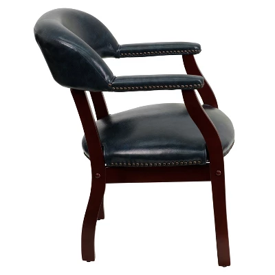 Flash Furniture Navy Vinyl Luxurious Conference Chair With Accent Nail Trim 7 Flash Furniture Navy Vinyl Luxurious Conference Chair With Accent Nail Trim - Image 7