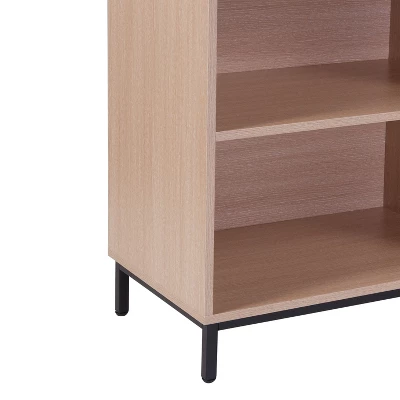 Flash Furniture Dudley 4 Shelf 29.5"H Open Bookcase Storage In Oak Wood Grain Finish 1 Flash Furniture Dudley 4 Shelf 29.5"H Open Bookcase Storage In Oak Wood Grain Finish