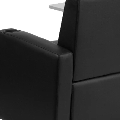 Flash Furniture LeatherSoft Guest Chair With Tablet Arm, Chrome Legs And Cup Holder 5 Flash Furniture LeatherSoft Guest Chair With Tablet Arm, Chrome Legs And Cup Holder - Image 5