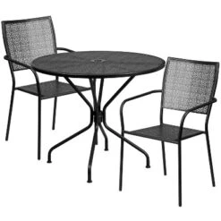 Flash Furniture Oia Commercial Grade 35.25" Round Indoor-Outdoor Steel Patio Table Set With 2 Square Back Chairs 9 Flash Furniture Oia Commercial Grade 35.25" Round Indoor-Outdoor Steel Patio Table Set With 2 Square Back Chairs -Furniture GUEST 81f27335 393d 49ed b952 957af0e1464d