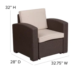 Flash Furniture Chocolate Brown Faux Rattan Chair With All-Weather Beige Cushion 11 Flash Furniture Chocolate Brown Faux Rattan Chair With All-Weather Beige Cushion -Furniture GUEST 821c5ae8 9421 435e ac6f 00ab19f2501e