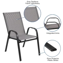 Flash Furniture 5 Piece Outdoor Patio Dining Set - Tempered Glass Patio Table, 4 Flex Comfort Stack Chairs 14 Flash Furniture 5 Piece Outdoor Patio Dining Set - Tempered Glass Patio Table, 4 Flex Comfort Stack Chairs -Furniture GUEST 8250d75c e180 4966 8edf 3c382d1f38d2