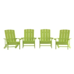 Flash Furniture Set Of 4 Charlestown All-Weather Poly Resin Wood Adirondack Chairs -Furniture GUEST 82567ccf fca4 43ae 92c6 55d7afdedd67