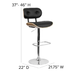 Flash Furniture Bentwood Adjustable Height Barstool With Button Tufted Vinyl Upholstery 13 Flash Furniture Bentwood Adjustable Height Barstool With Button Tufted Vinyl Upholstery -Furniture GUEST 82618ebd c2ee 40c3 82db ce4f983392cb