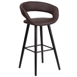 Flash Furniture Brynn Series 29'' High Contemporary Vinyl Rounded Back Barstool With Cappuccino Wood Frame 20 Flash Furniture Brynn Series 29'' High Contemporary Vinyl Rounded Back Barstool With Cappuccino Wood Frame -Furniture GUEST 83a9cf4d a8d9 4acf 9e41 05af442c7e68