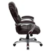High Back LeatherSoft Executive Swivel Ergonomic Office Chair With Accent Layered Seat And Back And Padded Arms Brown - Flash Furniture
