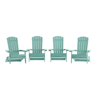 Flash Furniture Set Of 4 Charlestown All-Weather Poly Resin Folding Adirondack Chair 16 Flash Furniture Set Of 4 Charlestown All-Weather Poly Resin Folding Adirondack Chair - Image 16