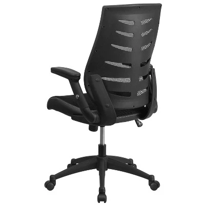 Designer Mesh High Back Executive Swivel Ergonomic Office Chair With Flip Up Arms Black - Flash Furniture 2 Designer Mesh High Back Executive Swivel Ergonomic Office Chair With Flip Up Arms Black - Flash Furniture - Image 2
