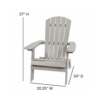 Flash Furniture Set Of 4 Charlestown All-Weather Poly Resin Folding Adirondack Chair 6 Flash Furniture Set Of 4 Charlestown All-Weather Poly Resin Folding Adirondack Chair - Image 6