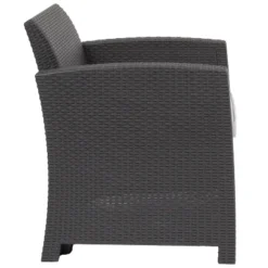 Flash Furniture Faux Rattan Chair With All-Weather Cushion -Furniture GUEST 8507a710 68fa 4f96 afdd b27bd3929496