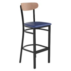 Flash Furniture Wright Commercial Grade Barstool With 500 LB. Capacity Steel Frame, Solid Wood Seat, And Boomerang Back -Furniture GUEST 8554fb26 0d61 48d7 8373 e3143d1ff179