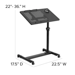 Black Adjustable Height Steel Mobile Computer Desk - Flash Furniture -Furniture GUEST 85d83b7b 14ff 4e67 b134 92b10b935b73