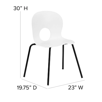 Flash Furniture HERCULES Series 770 Lb. Capacity Designer Plastic Stack Chair With Black Frame 3 Flash Furniture HERCULES Series 770 Lb. Capacity Designer Plastic Stack Chair With Black Frame - Image 3