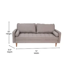 Flash Furniture Hudson Mid-Century Modern Sofa With Tufted Upholstery & Solid Wood Legs -Furniture GUEST 86c53222 81c8 486d 80e0 c4dd29cabfc7