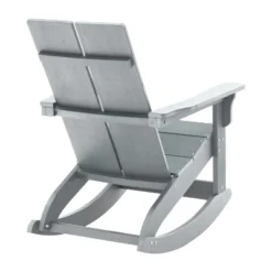 Flash Furniture Finn Modern Commercial Grade All-Weather 2-Slat Poly Resin Wood Rocking Adirondack Chair With Rust Resistant Stainless Steel Hardware -Furniture GUEST 86d0ea5f aad7 4595 a827 586e52661050