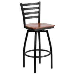 Flash Furniture Black Ladder Back Swivel Metal Barstool -Furniture GUEST 87916979 b85f 4909 b088 b0a1e8e3f290