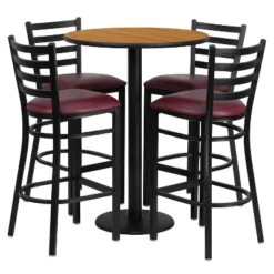 Flash Furniture 30'' Round Laminate Table Set With Round Base And 4 Ladder Back Metal Barstools 11 Flash Furniture 30'' Round Laminate Table Set With Round Base And 4 Ladder Back Metal Barstools -Furniture GUEST 88164733 88a7 4f86 9c74 276fa64ad4d2