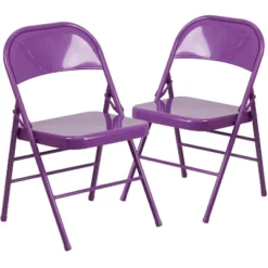 Flash Furniture 2 Pack HERCULES COLORBURST Series Triple Braced & Double Hinged Metal Folding Chair -Furniture GUEST 882beac7 c701 4050 86fa a064e5a6ac57