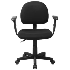Flash Furniture Wayne Mid-Back Black Fabric Swivel Task Office Chair With Adjustable Arms -Furniture GUEST 8836ac5c eb02 4168 9e3a e30b935fe047