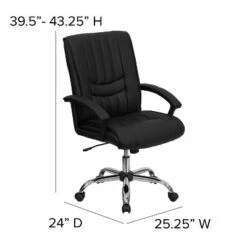 Flash Furniture Mid-Back Black LeatherSoft Swivel Manager's Office Chair With Arms 11 Flash Furniture Mid-Back Black LeatherSoft Swivel Manager's Office Chair With Arms -Furniture GUEST 88882550 b5e6 47c7 a691 8bf8d40f3dda