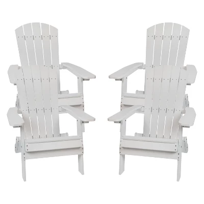 Flash Furniture Set Of 4 Charlestown All-Weather Poly Resin Folding Adirondack Chair 14 Flash Furniture Set Of 4 Charlestown All-Weather Poly Resin Folding Adirondack Chair - Image 14