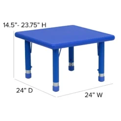 Flash Furniture 24" Square Plastic Height Adjustable Activity Table Set With 2 Chairs 14 Flash Furniture 24" Square Plastic Height Adjustable Activity Table Set With 2 Chairs -Furniture GUEST 899629de 13b1 413d ab38 886f10c25ec0