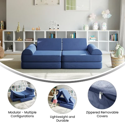 Flash Furniture Marlowe Modular Kids Play Couch With 6 Soft Foam Sectional Sofa Pieces 12 Flash Furniture Marlowe Modular Kids Play Couch With 6 Soft Foam Sectional Sofa Pieces - Image 12