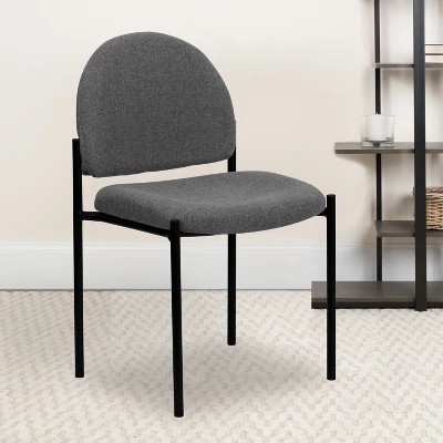 Flash Furniture Comfort Gray Fabric Stackable Steel Side Reception Chair 1 Flash Furniture Comfort Gray Fabric Stackable Steel Side Reception Chair