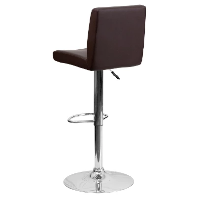 Flash Furniture Contemporary Vinyl Adjustable Height Barstool With Panel Back And Chrome Base 2 Flash Furniture Contemporary Vinyl Adjustable Height Barstool With Panel Back And Chrome Base - Image 2