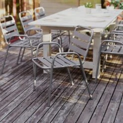 Flash Furniture Lila Commercial Metal Indoor-Outdoor Restaurant Stack Chair With Metal Triple Slat Back And Arms 15 Flash Furniture Lila Commercial Metal Indoor-Outdoor Restaurant Stack Chair With Metal Triple Slat Back And Arms -Furniture GUEST 8a8e5b42 2bf2 42d8 a8d5 49cc3cbbcf7a