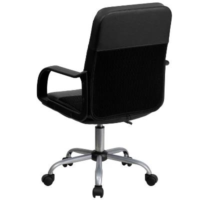 Swivel Task Chair Black Leather/Mesh - Flash Furniture 11 Swivel Task Chair Black Leather/Mesh - Flash Furniture - Image 11