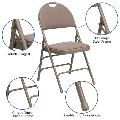 Flash Furniture 4 Pack HERCULES Series Extra Large Ultra-Premium Triple Braced Metal Folding Chair With Easy-Carry Handle 11 Flash Furniture 4 Pack HERCULES Series Extra Large Ultra-Premium Triple Braced Metal Folding Chair With Easy-Carry Handle - Image 11