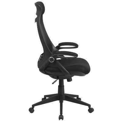 Flash Furniture Ivan High Back Black Mesh Executive Swivel Office Chair With Flip-Up Arms 7 Flash Furniture Ivan High Back Black Mesh Executive Swivel Office Chair With Flip-Up Arms - Image 7