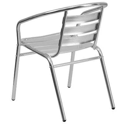 Flash Furniture Commercial Aluminum Indoor-Outdoor Restaurant Stack Chair With Triple Slat Back And Arms 6 Flash Furniture Commercial Aluminum Indoor-Outdoor Restaurant Stack Chair With Triple Slat Back And Arms - Image 6