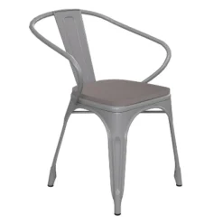 Flash Furniture Luna Commercial Grade Metal Indoor-Outdoor Stack Chair With Arms, All-Weather Polystyrene Seat And Vertical Slat Back -Furniture GUEST 8ba48dbe 93dd 4a22 a092 b88b001684c6