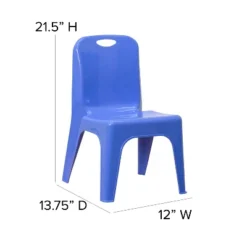 Flash Furniture 2 Pack Blue Plastic Stackable School Chair With Carrying Handle And 11" Seat Height -Furniture GUEST 8c525863 317e 4838 87e9 8c5851710ae2