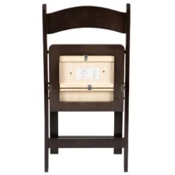 Flash Furniture HERCULES Series Chocolate Wood Folding Chair With Vinyl Padded Seat -Furniture GUEST 8cb6942d b19e 4701 9aa7 9362fe73f105