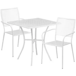 Flash Furniture Oia Commercial Grade 28" Square Indoor-Outdoor Steel Patio Table Set With 2 Square Back Chairs 11 Flash Furniture Oia Commercial Grade 28" Square Indoor-Outdoor Steel Patio Table Set With 2 Square Back Chairs -Furniture GUEST 8d641157 0c34 4d0b 96da c877c73fb482